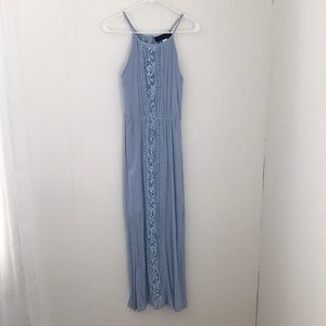 Baby Blue Maxi Crochet Dress - Small